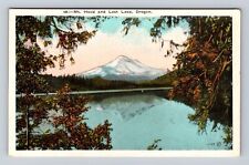 OR-Oregon, Mount Hood And Lost Lake, Antique, Vintage Souvenir Postcard picture