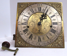 Antique English John Hallifax of Barnsley Tall Case Clock Movement Engraved Dial picture
