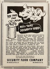 1946 AD.(XH85)~SECURITY FOOD CO. MINNEAPOLIS, MINN. “SECURITY” CALF FOOD picture