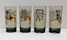 Vintage lot of 4 60s Anchor Hocking highball Zodiac Sign glasses Leo Taurus etc picture