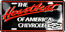Chevrolet The Heartbeat Of America Emblem Embossed Metal License Plate Sign picture