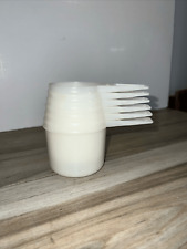 Vintage Set 6 Tupperware Stacking Measuring Cups Almond Cream Beige 761 Thru 766 picture