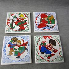 Vintage Jasco  Christmas Trivets Lot Ceramic Tile picture