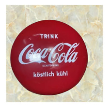 Coca Cola Button  Porcelain Enamel Heavy Metal Sign 20 Inches Dimeter picture