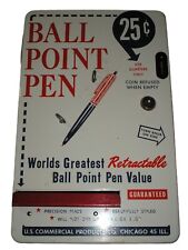 “Rare”Vintage 1950's Ball Point Pen Coin Operated .25 Cent Vending Machine & Key picture