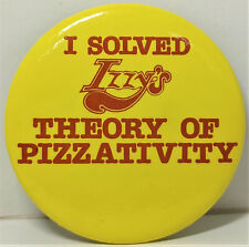 Vtg I Solved Izzy's Theory of Pizzativity Pinback Button picture