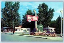 c1950 Dinosaur Motel & Restaurant Signage Roadside Cottage Vernal Utah Postcard picture