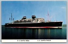 Postcard SS Santa Rosa SS Santa Paula Deluxe Grace Line Ships VTG   I1 picture