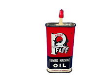 Vintage, Pfaff Sewing Machine Oil, 3 oz. Tin Can w/ Plastic Top, 1/4 Full picture