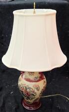 Beautiful Vintage Porcelain Lamp – With Shade – Colorful Floral Pattern – VGC picture