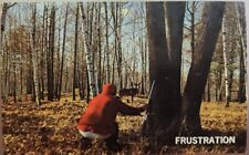 Frustration - Hunter Watching Buck, Wisconsin Vintage Postcard Forest  picture