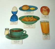 Vintage 1960s School Nutrition Die Cut Cardboard Picture Cards Food  Breakfast picture