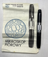 Vintage PZO MiP Pen Microscope 16x 32x Pocket Magnifier Poland Case Manual picture
