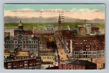 Denver CO Bird's-Eye View City & 16th Street Colorado c1915 Vintage Postcard picture