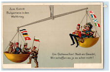 c1940's On Bulgaria's Entry in WW1 Germany Balance Scales Soldier Mail Postcard picture