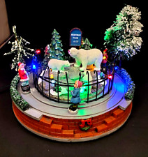 Holiday Village LED Prelit Large Musical Animated Polar Bear Zoo  Carnival 9x9x6 picture