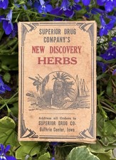 RARE INDIAN HERBS NEW DISCOVERY SUPERIOR DRUG COMPANY GUTHRIE CENTER IOWA 1900 picture