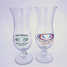 The Swamp Restaurant Hurricane Glasses Set of 2 Cocktail Wine Glass 8.25