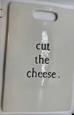 Magenta Rae Dunn Cutting Board Retired Pottery “Cut The Cheese” 1st Generation picture