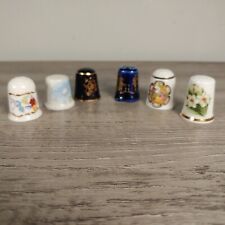 Vintage Ceramic/Porcelain Thimbles Set of 6 picture
