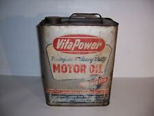 Vintage Vita Power Premium Motor Oil 2 Gallon Can Gas Station Advertising picture