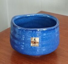 Matcha Bowl Tea Kagetsu  Pottery Japan Cobalt Blue Glazed 4.5