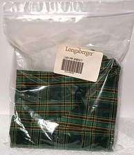 Longaberger TRADITIONS GENEROSITY BASKET Liner Green Plaid 2444945 Vintage 1999 picture