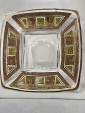 Vintage Georges Briard Signed MCM Glass Serving Chip & Dip/Appetizer Plate picture