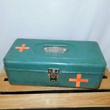 Vtg 1950s Union Utility Chest Steel Tackle Box Tool Box Carrier LeRoy New York picture