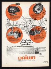 1971 Daiwa Freshwater Species Reels Rods Rugged River Lake Stream Print Ad Vtg picture