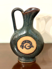Always Azul Pottery Flat Pitcher w/Handle and Aztec Lizard Design Colorado picture