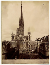 France, Rouen, apse of the Cathedral, photo. N.D. Vintage print, album print picture