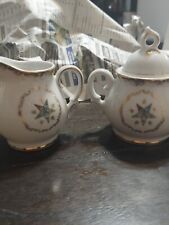 OES ORDER OF EASTERN STAR Lefton Sugar Bowl & Lid  and Creamer Vintage 3179 picture