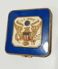 Vintage US Army Sweetheart Makeup Powder Compact Blue&Gold With Mirror and Puff picture