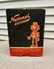 VINTAGE ADVERTISING CARDBOARD BOX WITH "NAT" THE ROBOT MAN- BOLT GUY-NATIONAL CO picture