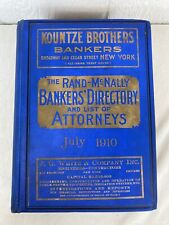 1910 Rand McNally Bankers Directory National Banks Lawyers Maps Advertisements picture
