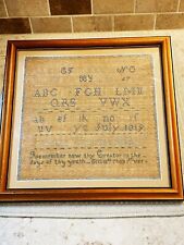 FANTASTIC  Antique Framed Hand Sewn Cross Stitch Sampler w/Verse Dtd.  July 1819 picture