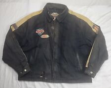 Vintage Harley Davidson Men's #1 Oil Motorcycle Iron Block Jacket Size XL picture