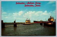 Postcard Galveston Bolivar Free Ferry Service Galveston Texas    A 21 picture
