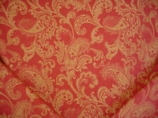 11-1/2Y KRAVET BERRY RED GOLD FLORAL PAISLEY DAMASK UPHOLSTERY FABRIC picture