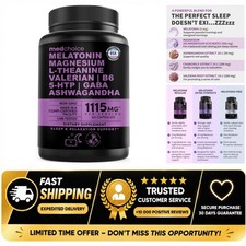 MEDCHOICE Melatonin 5mg Sleep Capsules with Magnesium Glycinate 90ct picture