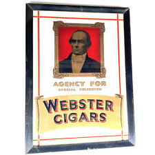RARE Vintage Glass Reverse Painted Cigar Store General Store Advertising Sign picture
