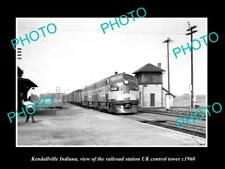 OLD LARGE HISTORIC PHOTO OF KENDALLVILLE INDIANA RAILROAD STATION TOWER c1960 picture