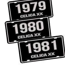1978 through 1981 Toyota Celica XX Black Silver Aluminum License Plate picture