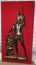 Vtg.  Egyptian Copper Sculpture Mounted for Wall On Homemade Board Evuador picture