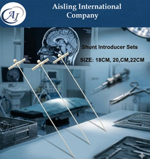 Shunt Passer 3 pic Set Neurosurgical Shunt Introducer Ventricul operitoneal (VP) picture