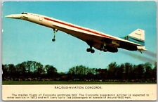 Airplane BAC/SUD-Aviation Concorde Maiden Flight Prototype Supersonic Postcard picture
