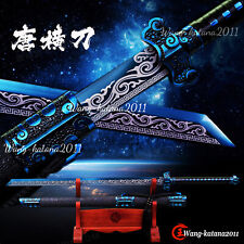 Sharp Blue Ninja Sword 1095Steel Functional Japanese Straight Ninjato Broadsword picture