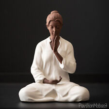 NEW Chinese Zi Sha Girl Statue Meditation Praying Zen Figure Decor picture