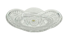 Vintage 24% Lead Crystal Lattice Cut Boat Serving Dish Hand Made in USSR picture